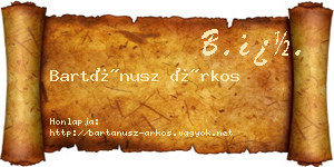 Bartánusz Árkos névjegykártya